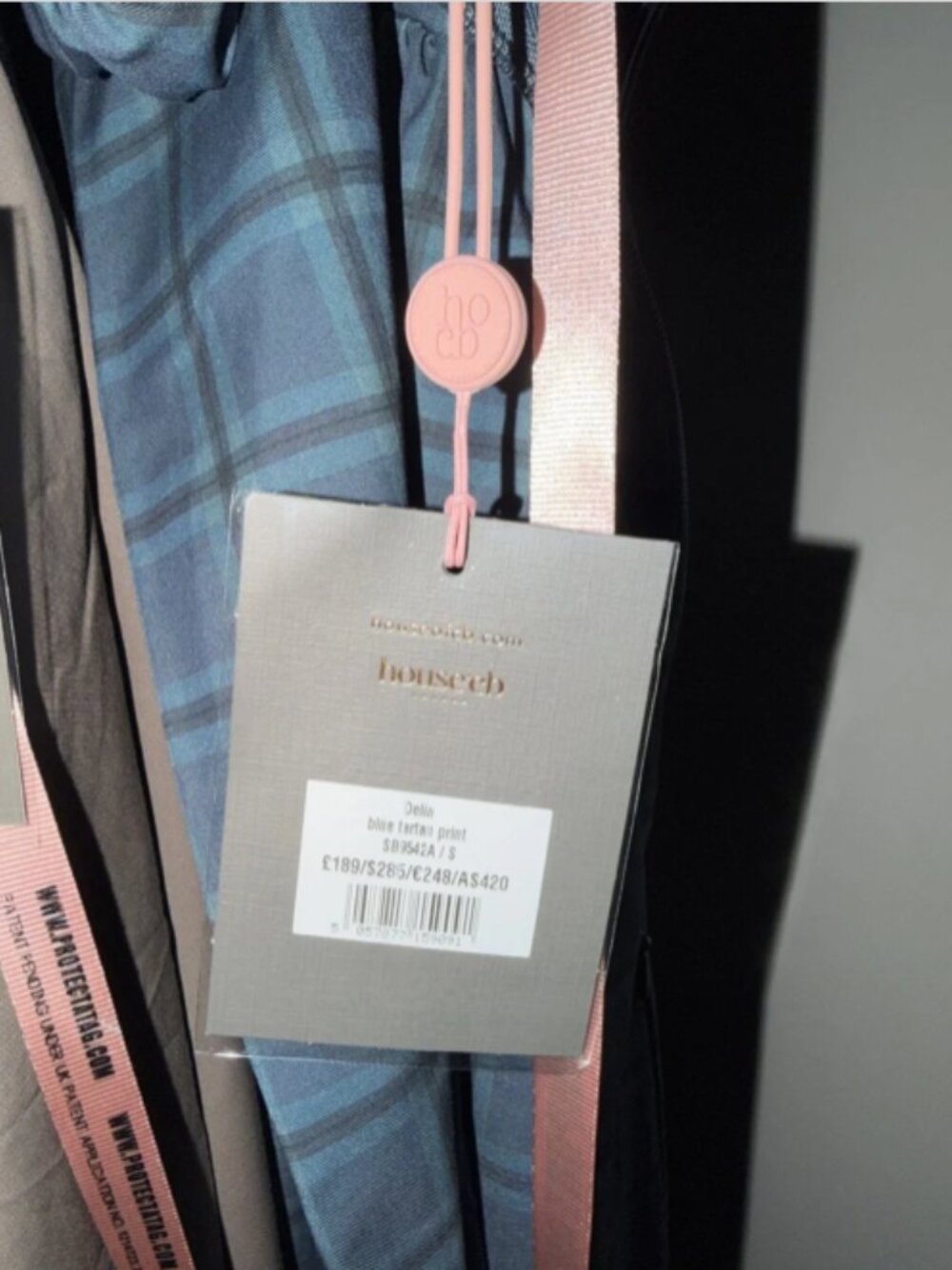 HARD TO FIND House of CB Blue Plaid Midi Delia Tartan Dress Small - NWT - Picture 2 of 3